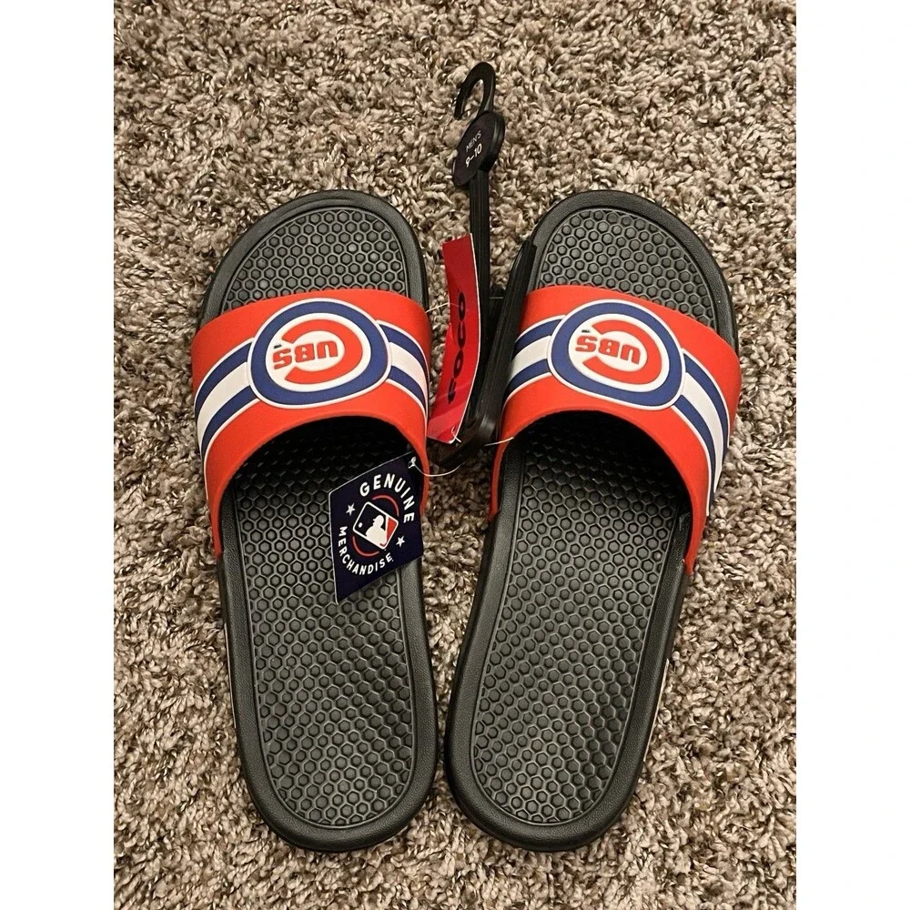 Chicago Cubs Slides Sandals Men’s Size M (9-10) Genuine MLB Merchandise - NEW